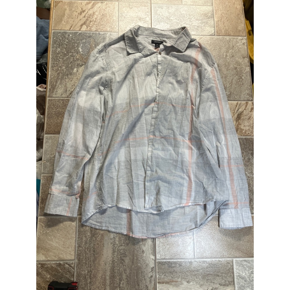 Alfani Mens Plaid Button Down Shirt Long Sleeve Casual Lightweight XXL Cotton